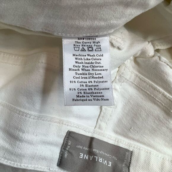 Everlane Curvy High Rise Skinny Jean 28 Regular White - Picture 6 of 8